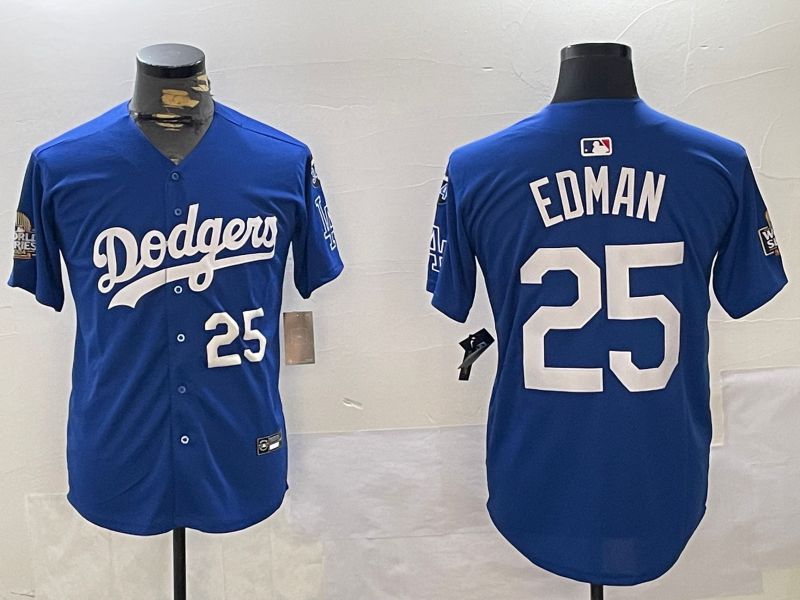 Men Los Angeles Dodgers #25 Edman Blue Game 2024 Nike MLB Jersey style 11201